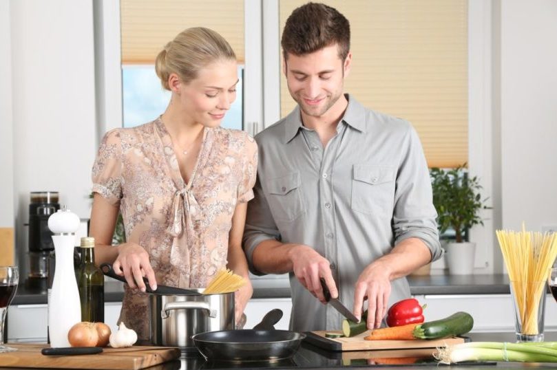 Two people in the Kitchen